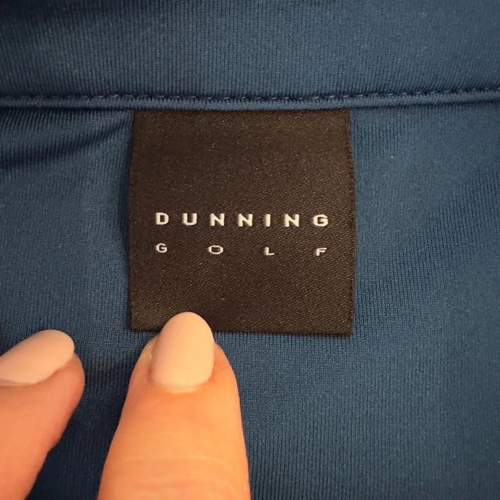 Dunning Golf Kerim 1/4 Zip Golf Jacquard Performance Pullover-Blue-Men's Sz M‎